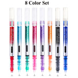 Deli Rollerball Blue Gel Pens, 0.5mm Liquid Ink Rolling Ball Quick Drying Pen for Writing, Journaling, Notes Taking