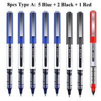 Deli Rollerball Blue Gel Pens, 0.5mm Liquid Ink Rolling Ball Quick Drying Pen for Writing, Journaling, Notes Taking