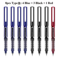 Deli Rollerball Blue Gel Pens, 0.5mm Liquid Ink Rolling Ball Quick Drying Pen for Writing, Journaling, Notes Taking