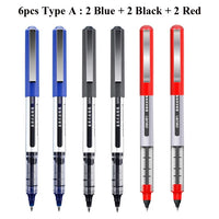 Deli Rollerball Blue Gel Pens, 0.5mm Liquid Ink Rolling Ball Quick Drying Pen for Writing, Journaling, Notes Taking