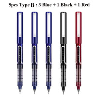 Deli Rollerball Blue Gel Pens, 0.5mm Liquid Ink Rolling Ball Quick Drying Pen for Writing, Journaling, Notes Taking