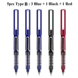 Deli Rollerball Blue Gel Pens, 0.5mm Liquid Ink Rolling Ball Quick Drying Pen for Writing, Journaling, Notes Taking
