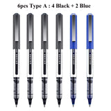 Deli Rollerball Blue Gel Pens, 0.5mm Liquid Ink Rolling Ball Quick Drying Pen for Writing, Journaling, Notes Taking