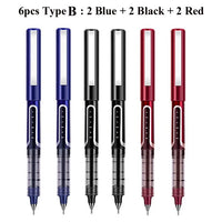 Deli Rollerball Blue Gel Pens, 0.5mm Liquid Ink Rolling Ball Quick Drying Pen for Writing, Journaling, Notes Taking