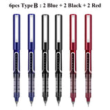 Deli Rollerball Blue Gel Pens, 0.5mm Liquid Ink Rolling Ball Quick Drying Pen for Writing, Journaling, Notes Taking
