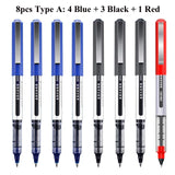Deli Rollerball Blue Gel Pens, 0.5mm Liquid Ink Rolling Ball Quick Drying Pen for Writing, Journaling, Notes Taking