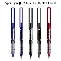 Deli Rollerball Blue Gel Pens, 0.5mm Liquid Ink Rolling Ball Quick Drying Pen for Writing, Journaling, Notes Taking