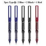 Deli Rollerball Blue Gel Pens, 0.5mm Liquid Ink Rolling Ball Quick Drying Pen for Writing, Journaling, Notes Taking