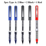 Deli Rollerball Blue Gel Pens, 0.5mm Liquid Ink Rolling Ball Quick Drying Pen for Writing, Journaling, Notes Taking