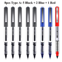 Deli Rollerball Blue Gel Pens, 0.5mm Liquid Ink Rolling Ball Quick Drying Pen for Writing, Journaling, Notes Taking