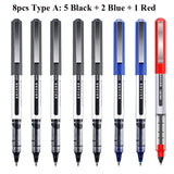 Deli Rollerball Blue Gel Pens, 0.5mm Liquid Ink Rolling Ball Quick Drying Pen for Writing, Journaling, Notes Taking