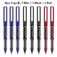 Deli Rollerball Blue Gel Pens, 0.5mm Liquid Ink Rolling Ball Quick Drying Pen for Writing, Journaling, Notes Taking