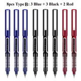 Deli Rollerball Blue Gel Pens, 0.5mm Liquid Ink Rolling Ball Quick Drying Pen for Writing, Journaling, Notes Taking