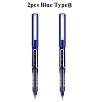 Deli Rollerball Blue Gel Pens, 0.5mm Liquid Ink Rolling Ball Quick Drying Pen for Writing, Journaling, Notes Taking