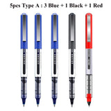 Deli Rollerball Blue Gel Pens, 0.5mm Liquid Ink Rolling Ball Quick Drying Pen for Writing, Journaling, Notes Taking