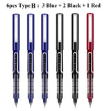 Deli Rollerball Blue Gel Pens, 0.5mm Liquid Ink Rolling Ball Quick Drying Pen for Writing, Journaling, Notes Taking