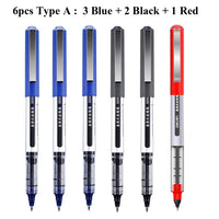 Deli Rollerball Blue Gel Pens, 0.5mm Liquid Ink Rolling Ball Quick Drying Pen for Writing, Journaling, Notes Taking