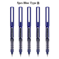 Deli Rollerball Blue Gel Pens, 0.5mm Liquid Ink Rolling Ball Quick Drying Pen for Writing, Journaling, Notes Taking