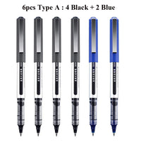 Deli Rollerball Pens, 0.5mm Quick-drying Liquid Ink Stick Ballpoint Blue Gel Pens for Adult & Kids Writing Note Taking