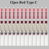 Deli Rollerball Pens, 12 Pack Blue/ Black Liquid Ink Ballpoint Gel Pens, 0.5 mm Fine Tip Rolling Ball Pens for Writing Drawing