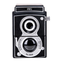 Deli Rotary Pencil Sharpener Jumbo Pencil Cutter Knife Gift  Retro Camera Styling Smooth Sharpening Tools School Supplies