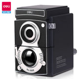 Deli Rotary Pencil Sharpener Jumbo Pencil Cutter Knife Gift  Retro Camera Styling Smooth Sharpening Tools School Supplies