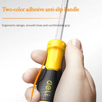 Deli Screwdriver Penetration Impact Anti Slip Strong Magnetic Ergonomic Design Impact Screwdriver Manual Household Repair Tool