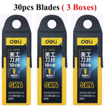 Deli Sharp Zinc Alloy Metal Retractable Utility Knife, Heavy Duty Quick-Change SK2 Blades Box Cutter for Cardboard, Carton