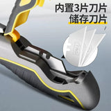 Deli Sharp Zinc Alloy Metal Retractable Utility Knife, Heavy Duty Quick-Change SK2 Blades Box Cutter for Cardboard, Carton