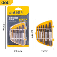 Deli Six-Piece Screw Extractor Damaged Screw Extractor Drill Bit Extractor Bolt Extractor Bolt Stud Remover Tool