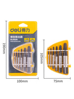 Deli Six-Piece Screw Extractor Damaged Screw Extractor Drill Bit Extractor Bolt Extractor Bolt Stud Remover Tool