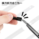 Deli Snap off Utility Knife Retractable 9mm Sharp 30 Degree Box Cutter Paper Carton Cutting Knife Auto-Locking SK5 Carbon Steel