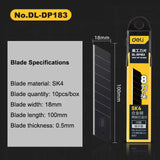 Deli Stationery Knife Cutter Utility Knife Wide 18mm 9mm Replacement Blades for Home School Work  Art Supplies Cuting Knife