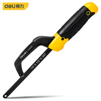 Deli Tool 1 Pcs Multifunctional Mini Hacksaw 65Mn Steel Saw Blade Rubberized Handle Saws Woodworking Portable Tools Accessories