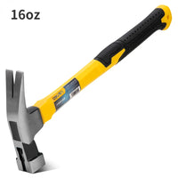 Deli Tools 1 Pcs 16oz Fiber Handle Claw Hammer High Carbon Steel Square Head with Magnetic Card Slot Woodworking Hand Tool