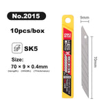 Deli Utility Knife Blades 18mm Width SK5 Alloy Steel Blades for Home School Handcraft Paper Box Cutting Tool 19mm Sharp Edge