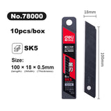 Deli Utility Knife Blades 18mm Width SK5 Alloy Steel Blades for Home School Handcraft Paper Box Cutting Tool 19mm Sharp Edge