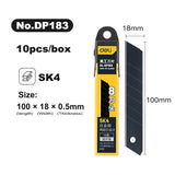Deli Utility Knife Blades 18mm Width SK5 Alloy Steel Blades for Home School Handcraft Paper Box Cutting Tool 19mm Sharp Edge