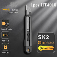 Deli Utility Knife,Retractable Box Cutter for Cartons, Cardboard and Boxes,9/18mm Wider Razor Sharp Blade,Carbon Steel Lockable