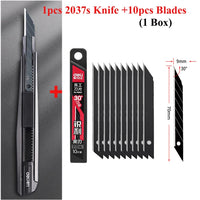 Deli Utility Knife,Retractable Box Cutter for Cartons, Cardboard and Boxes,9/18mm Wider Razor Sharp Blade,Carbon Steel Lockable