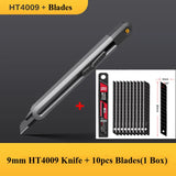 Deli Utility Knife,Retractable Box Cutter for Cartons, Cardboard and Boxes,9/18mm Wider Razor Sharp Blade,Carbon Steel Lockable
