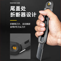 Deli Utility Knife,Retractable Box Cutter for Cartons, Cardboard and Boxes,9/18mm Wider Razor Sharp Blade,Carbon Steel Lockable