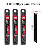 Deli Utility Knife,Retractable Box Cutter for Cartons, Cardboard and Boxes,9/18mm Wider Razor Sharp Blade,Carbon Steel Lockable