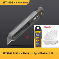 Deli Utility Knife,Retractable Box Cutter for Cartons, Cardboard and Boxes,9/18mm Wider Razor Sharp Blade,Carbon Steel Lockable
