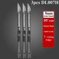 Deli Utility Knife,Retractable Box Cutter for Cartons, Cardboard and Boxes,9/18mm Wider Razor Sharp Blade,Carbon Steel Lockable