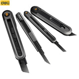 Deli Utility Knife,Retractable Box Cutter for Cartons, Cardboard and Boxes,9/18mm Wider Razor Sharp Blade,Carbon Steel Lockable