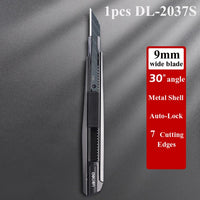 Deli Utility Knife,Retractable Box Cutter for Cartons, Cardboard and Boxes,9/18mm Wider Razor Sharp Blade,Carbon Steel Lockable