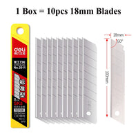 Deli Utility Knife,Retractable Box Cutter for Cartons, Cardboard and Boxes,9/18mm Wider Razor Sharp Blade,Carbon Steel Lockable