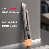 Deli Utility Knife Retractable Tools Kit Pocket Portable Unboxing Knives couteau нож канцелярия Paper Cut Handicraft Carving