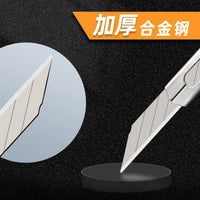 Deli Utility knife Retractable with 30 Degree Snap Off Blade 9MM Box Cutter Knife, Office Vinyl and Paper Cutting Craft Knives
